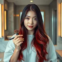 arti mimpi mewarnai rambut warna merah ©Ilustrasi dibuat Stable Diffusion