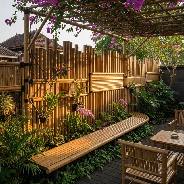 9 Inspirasi Pagar Bambu Multifungsi untuk Kebun Sekaligus Peneduh Halaman