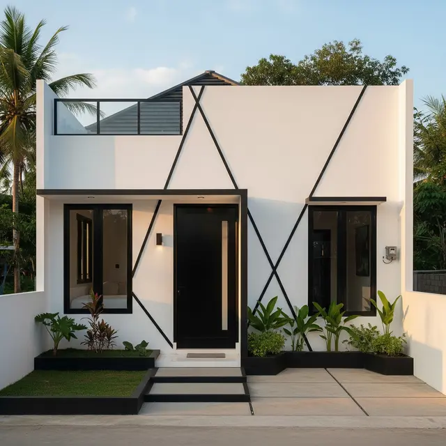 9 Desain Rumah Kecil Minimalis Kombinasi Warna Putih dan Hitam, Elegan di Lahan Terbatas