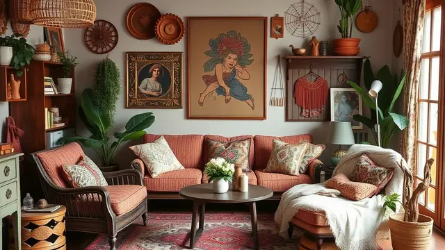 dekor rumah gaya bohemian (ilustrasi by qwen.ai)