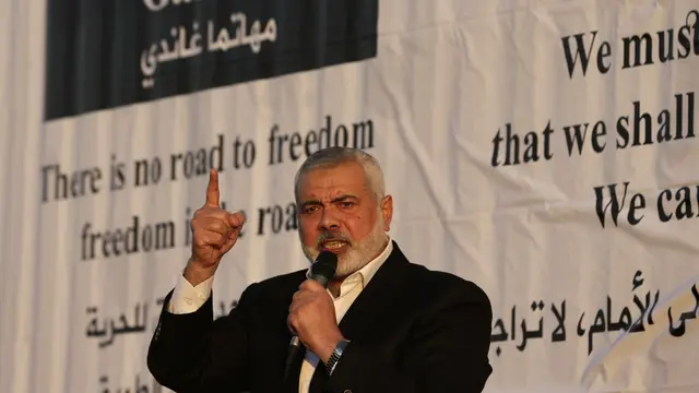 Pemimpin Hamas Pidato Bakar Semangat Warga Palestina di Perbatasan Gaza