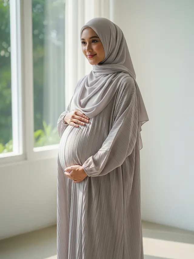 9 Model Gamis Anti Gerah untuk Ibu Hamil, Nyaman Sepanjang Hari