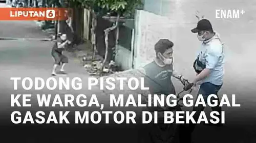 VIDEO: Detik-Detik Maling Todong Warga Saat Kepergok Hendak Curi Motor di Kabupaten Bekasi