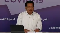Juru Bicara Satgas Penanganan COVID-19 Wiku Adisasmito mengatakan Pemerintah telah melakukan pencegahan masuk varian virus Corona dari luar negeri di Graha BNPB, Jakarta, Selasa (4/5/2021). (Tim Komunikasi Satgas COVID-19)