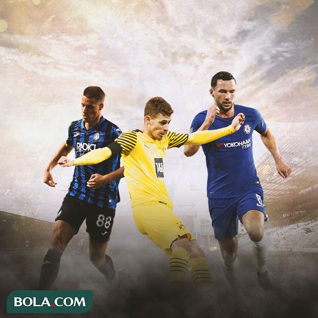 Ilustrasi - Mario Pasalic, Thorgan Hazard, dan Danny Drinkwater