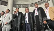 Yusril Izha Mahendra usai sidang PHPU untuk Pilpres 2024 di Gedung Mahkamah Konstitusi (MK), Jakarta Pusat, Senin (1/4/2024). (Liputan6.com/ Winda Nelfira)