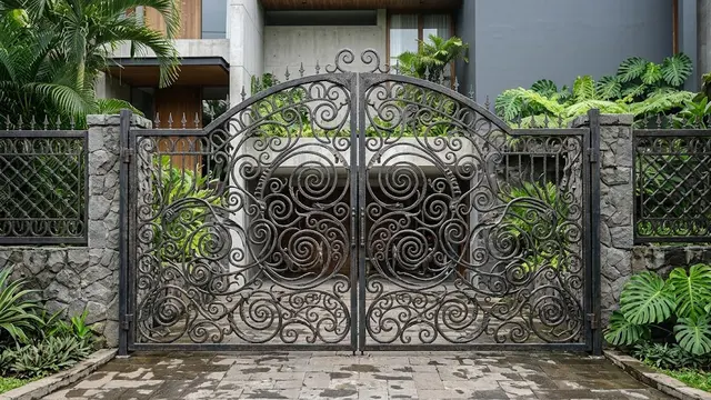 Pagar Besi Motif Spiral yang Terlalu Ramai