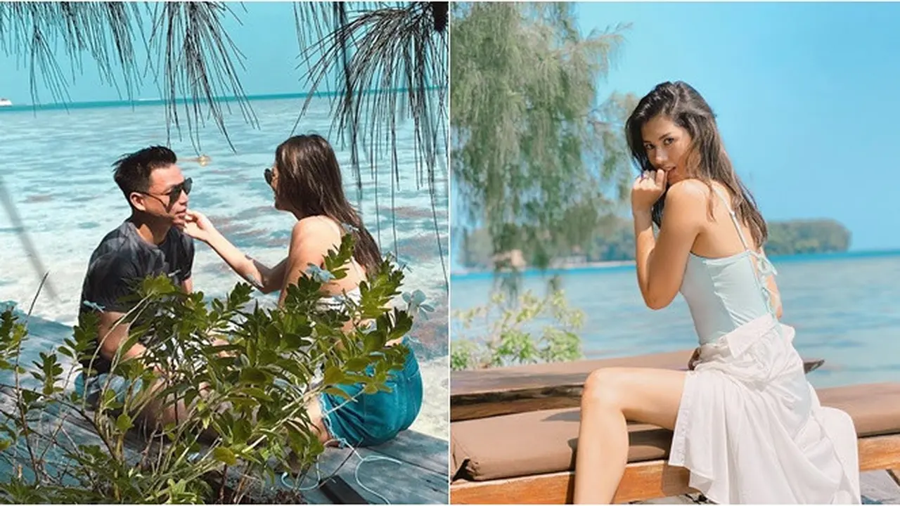 7 Momen Liburan Atries Angel Ke Pulau Macan, Saling Romantis Bareng Tunangan