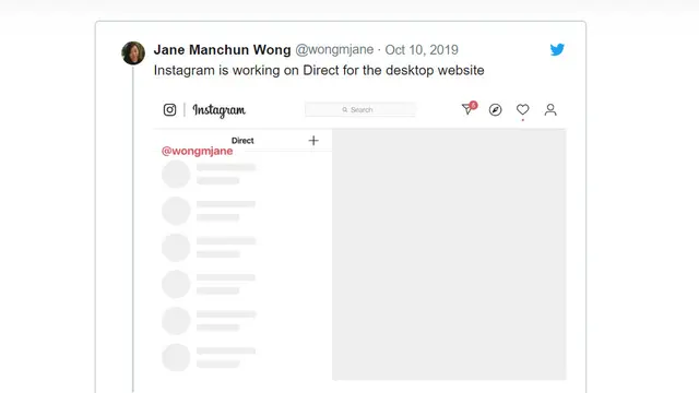 Instagram kembangkan fitur pesan DM versi dekstop