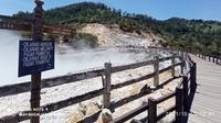 Kawah Sikidang, Dieng, Banjarnegara sepi usai ditutup karena penerapan PPKM Level 3. (Foto: Heni Purwono untuk Liputan6.com)