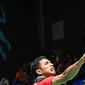 Chico Aura Dwi Wardoyo gagal menampilkan performa terbaik saat menghadapi agresivitas Leong Jun Hao dalam duel dua game 16-21 dan 13-21. (Nhac NGUYEN/AFP)