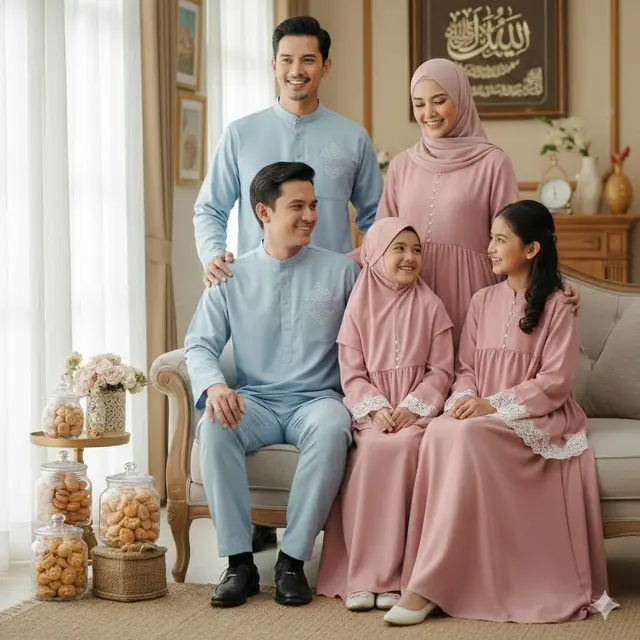 Ide Baju Lebaran Couple Satu Keluarga