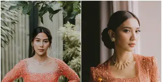 Duo bestie Adinda Thomas dan Sheila Dara mengenakan kebaya warna coral saat tunangan. [Foto: Instagram @adindathomas]