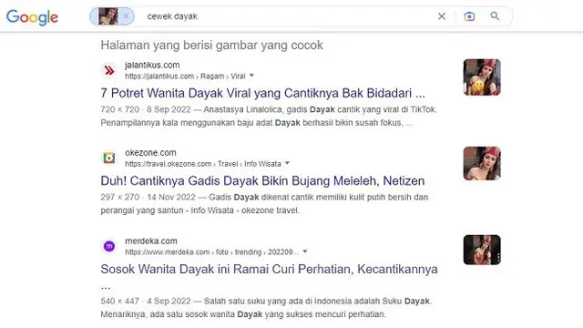 Gambar Tangkapan Layar Penelusuran Foto Menggunakan Situs Google Images.