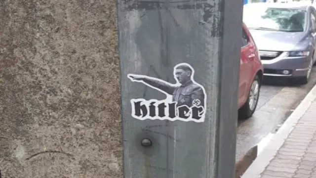 Poster yang mengandung konten Nazi, Adolf Hitler, atau anti-Semit di Australia (supplied via ABC Australia)