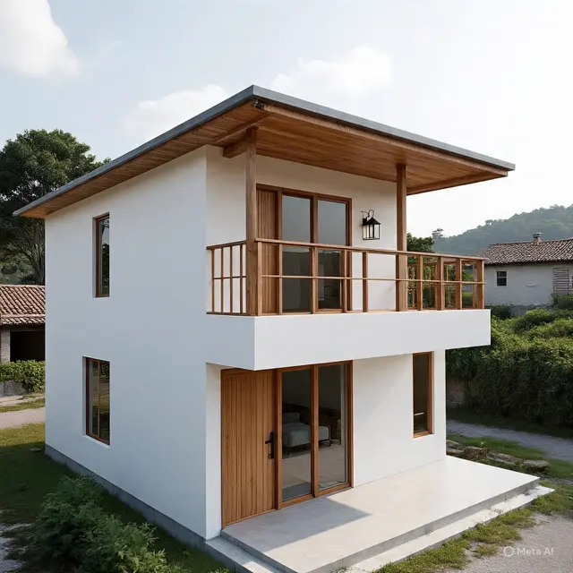 Rumah 2 Lantai Sederhana di Kampung