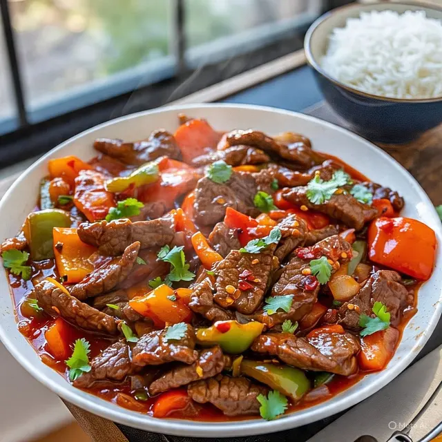 Tumis Daging Sapi Saus Tomat Pedas