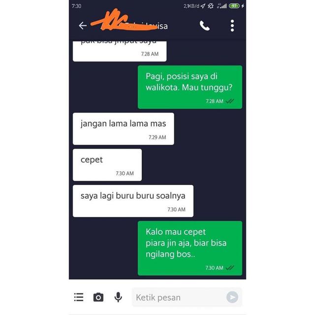 8 Chat Kocak Cara Driver Ojekol Batalkan Pesanan