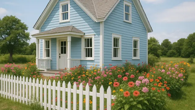 Gambar Rumah Papan Kayu yang Cantik dan Asri di Kampung