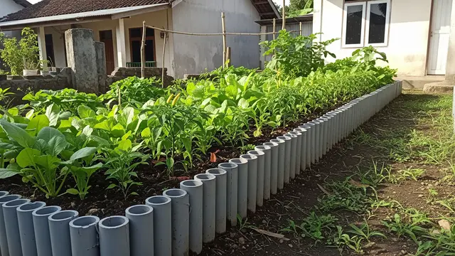 Barang Bekas yang Bisa Jadi Pembatas Bedeng Kebun Model Pipa PVC Bekas