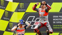 Marc Marquez mulai mewaspadai kebangkitan Jorge Lorenzo pada MotoGP 2018. (MotoGP).