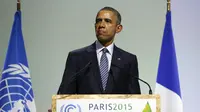 Presiden Barack Obama di KTT Perubahan Iklim Paris. (Reuters)