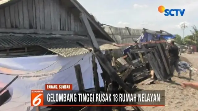 Belasan Rumah Nelayan di Padang Rusak Parah Diterjang Gelombang Tinggi