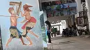 Warga beraktivitas di trotoar jalan Pintu Besar Selatan Kawasan Kota Tua Jakarta, Rabu (23/1). Sejak diluncurkan Oktober tahun lalu, Street Gallery Art diharapkan bisa meningkatkan jumlah wisatawan ke Kota Tua Jakarta. (Liputan6.com/Helmi Fithriansyah)