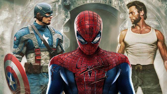 Captain America, Wolverine dan Spider-Man. (Istimewa/hak cipta karakter: Marvel Studios/Sony Pictures/20th Century Fox)
