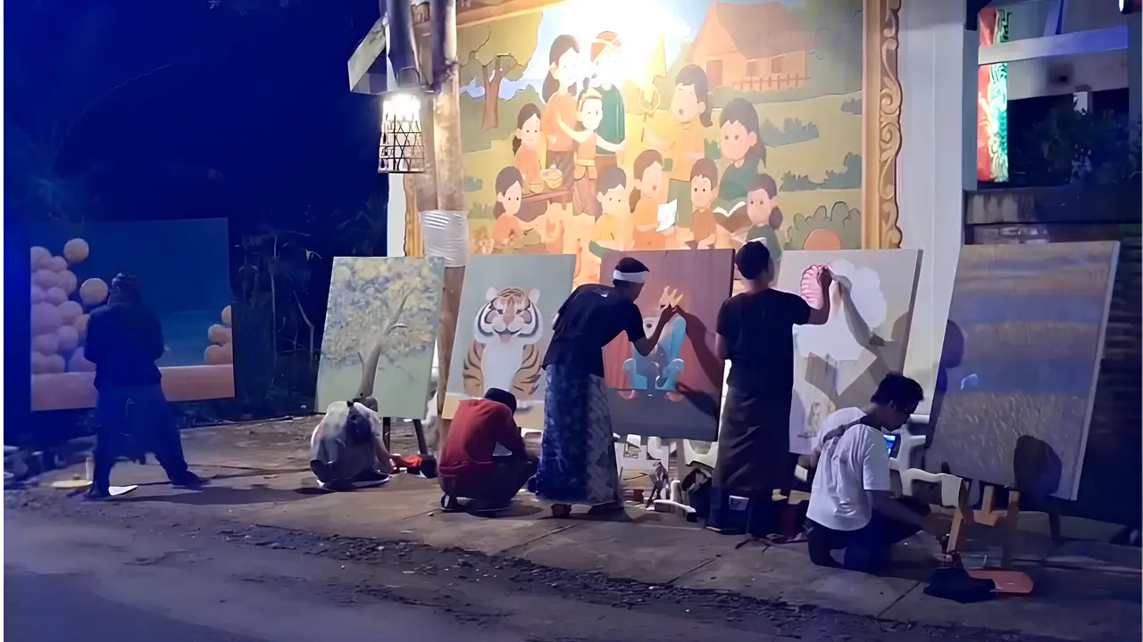 Dari Kandang Ayam, Desa Ini Jadi Cartoon Village Pertama di Indonesia dengan Lukisan Sepanjang 350 Meter