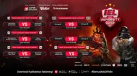 Playoff IEL University Super Series 2021 dapat disakiskan melalui paltform streaming Vidio, laman Bola.com, dan Bola.net. (Dok. Vidio)