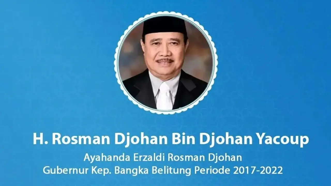 Tokoh masyarakat Bangka Belitung yang juga Wali Kota Pangkalpinang periode 1988–1993, Rosman Djohan meninggal dunia pada Sabtu 23 Mei 2026.