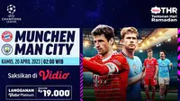 Siaran Langsung Liga Champions : Bayern Munchen Vs Manchester City di Vidio. (Sumber : dok. vidio.com)