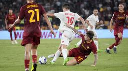 Pada laga kali ini  pasukan Jose Mourinho menang telak dengan tiga gol tanpa balas atas tamunya. (AP/Gregorio Borgia)