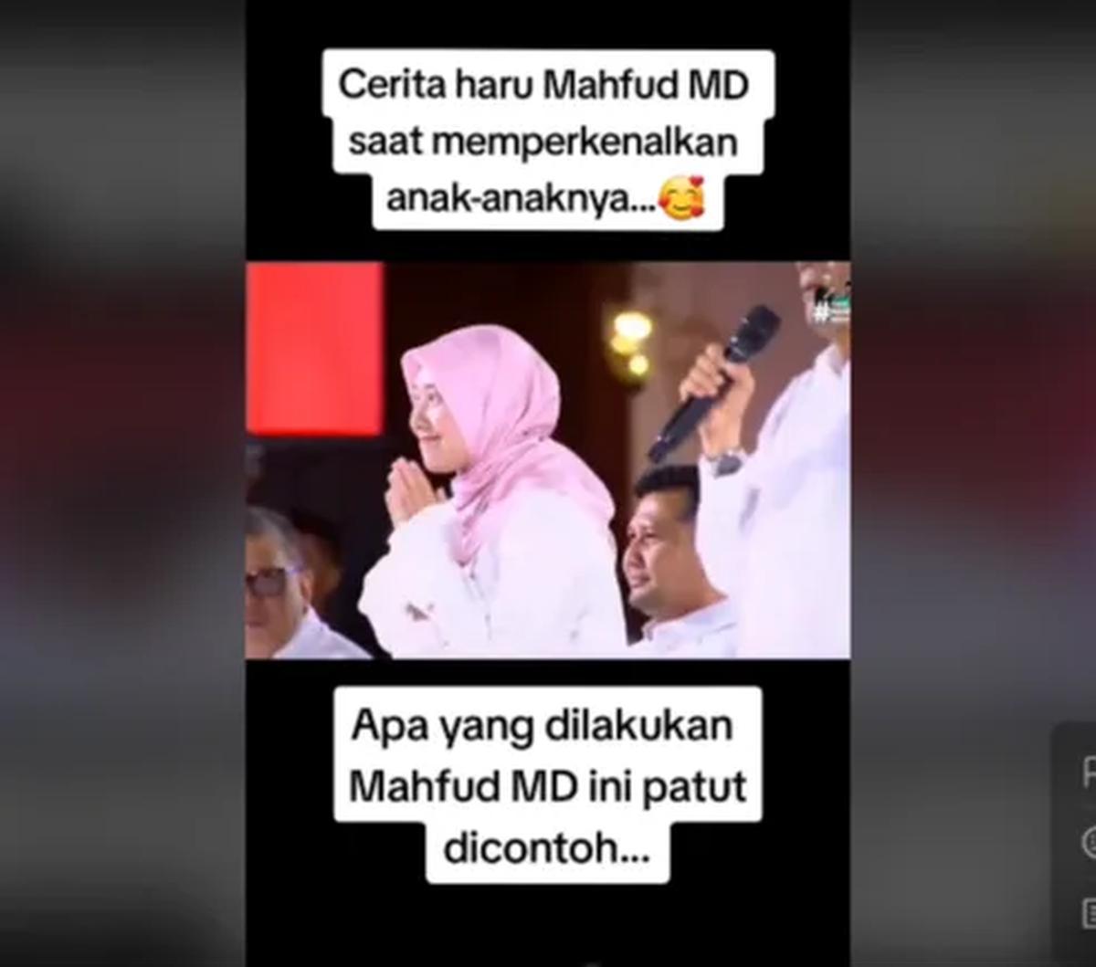 "Anak saya kedua dokter Vina Amalia ini dokter dari Universitas Airlangga. Juga sampai lulus dari sekolah tidak ada yang tahu bahwa dia anak saya," kata Mahfud MD. <br>