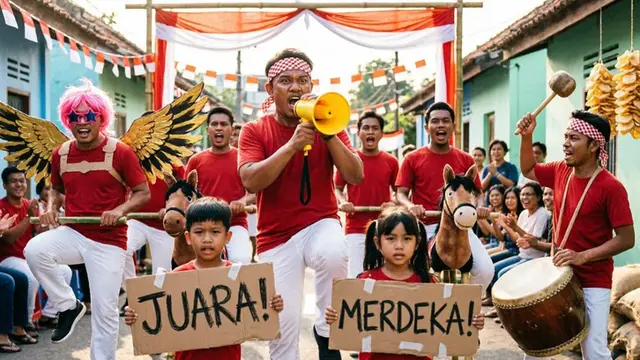 Ide Yel-Yel Kelompok untuk Lomba 17 Agustus yang Lucu dan Mudah Diingat (AI Generated)
