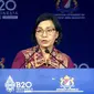 Menteri Keuangan (Menkeu) Sri Mulyani Indrawati dalam B20 Summit Indonesia, Senin (14/11/2022).
