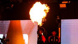 Pemain Grim Reaper, Daniel Sapt memasuki lapangan pertandingan dalam laga Futsal X Series 2 melawan Lynx Hunters di GOR UNJ, Rawamangun, Jakarta, Sabtu (17/01/2026). (Bola.com/Bagaskara Lazuardi)