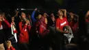Ekspresi ketegangan suporter ‘’The Reds’ saat menyaksikan laga Liverpool kontra Manchester United. Liputan6.com menggelar acara nonton bareng seru bersama Big Reds reg Bekasi di Alibaba Futsal, Bekasi, Minggu (22/3/2015). (Liputan6.com/Helmi Fithriansyah)