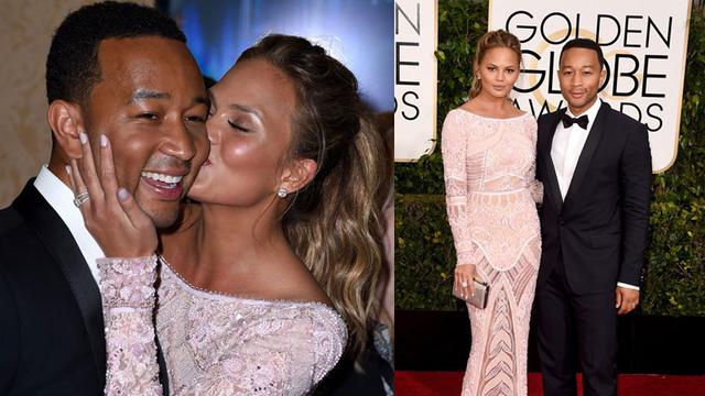 John Legend mendapat ciuman mesra dari sang istri