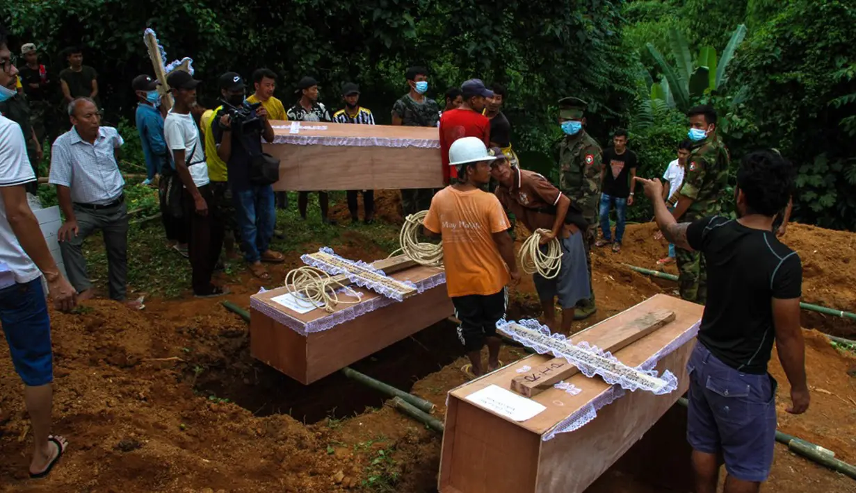 Menurut BBC, kamp tersebut berada di wilayah yang dikuasai Organisasi Kemerdekaan Kachin (KIO). Mereka adalah salah satu dari beberapa kelompok etnis yang telah berjuang untuk mendapatkan pemerintahan sendiri selama beberapa dekade. (STR/AFP)