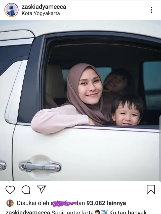 Unggahan Zaskia Adya Mecca. (Foto: Instagram @zaskiadyamecca)