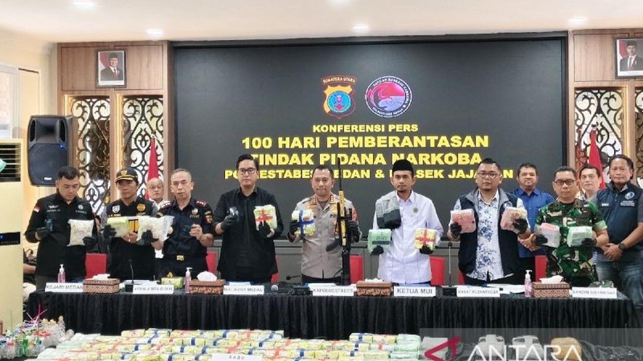 Polrestabes Medan Ungkap 526 Kasus Narkoba, 718 Tersangka Ditangkap dalam 100 Hari