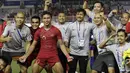 Para pemain dan official Timnas Indonesia U-22 merayakan kemenangan atas Myanmar U-22 pada semifinal SEA Games 2019 di Stadion Rizal Memorial, Manila, Sabtu (7/12). Indonesia menang 4-2 atas Myanmar. (Bola.com/M Iqbal Ichsan)