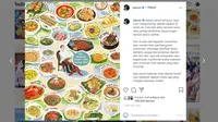 Presiden Jokowi mempromosikan kuliner khas daerah di akun Instagramnya. (Akun Instagram @jokowi)
