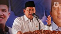 Menteri Pertahanan (Menhan) sekaligus Ketum Partai Gerindra Prabowo Subianto saat memberikan Tausiah Kebangsaan di Masjid Istiqlal, Jakarta Pusat, Kamis (18/5/2023). (Liputan6.com/Angga Yuniar)