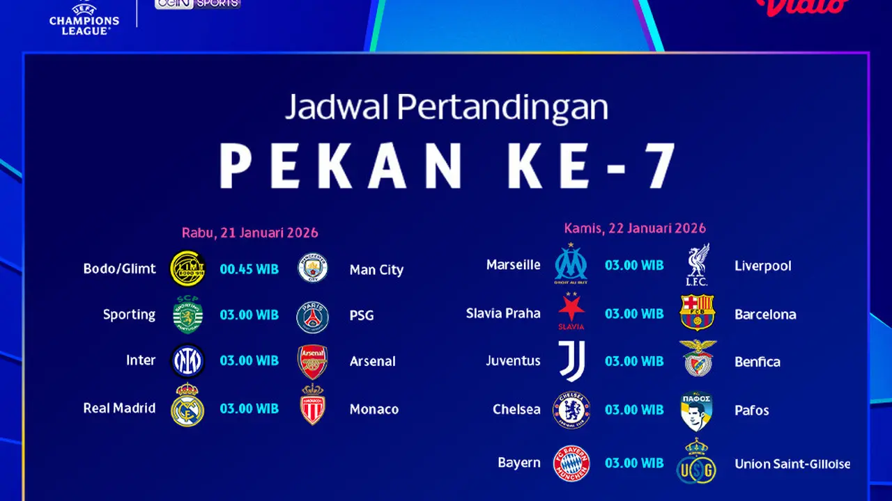 Jadwal Liga Champions pekan ketujuh live streaming eksklusif di Vidio. (dok. vidio.com)