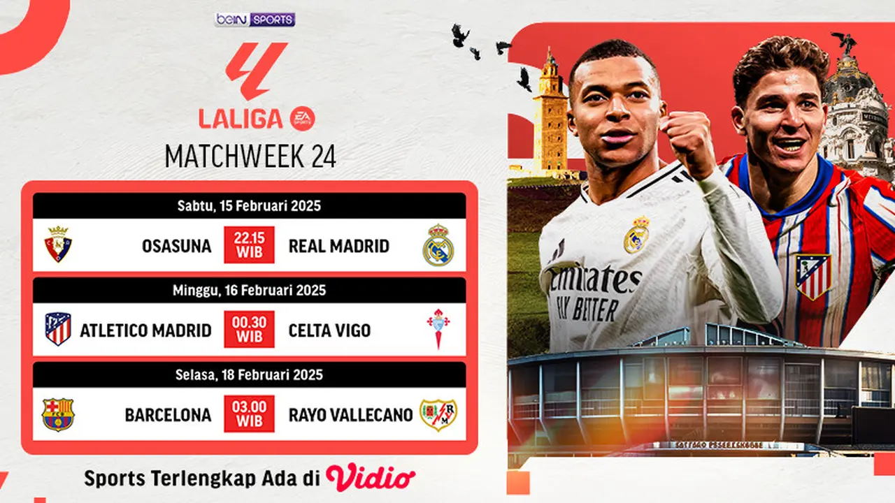 Jadwal Liga Spanyol 2024/2025 Matchweek 24