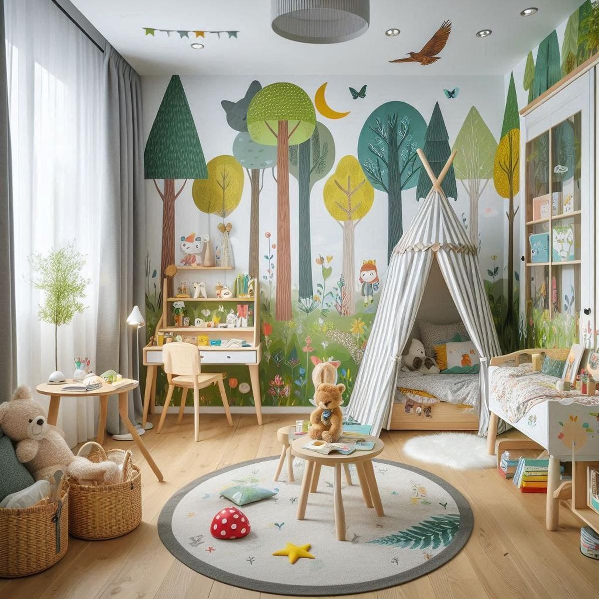 Ilustrasi Desain Mural Kamar Anak