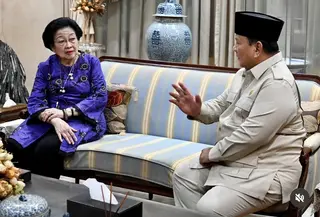 Momen Prabowo Takziah Guruh Soekarnoputra di Rumah Megawati (Sekretariat Kabinet)